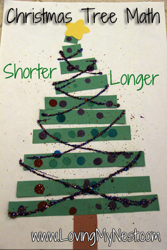 Christmas Tree Math, longer and shorter