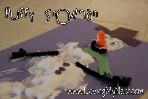 Puffy Snowman Craft
